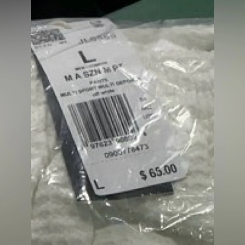 Adidas Men's ALL SZN Waffle Knit Sweatpants Off White Loose Fit Open Hem L New - Picture 6 of 8